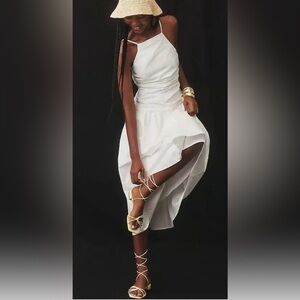 Anthropologie GUILHERMINA Lace-Up Sandals in Light Yellow Size 7 NWB